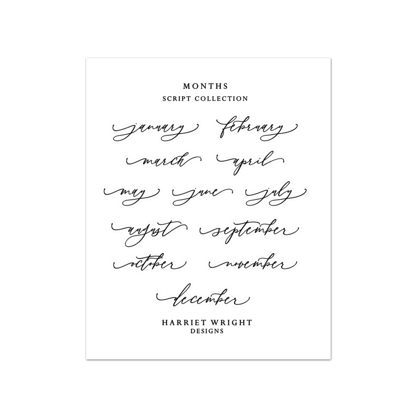 months-script-collection-harriet-wright-designs