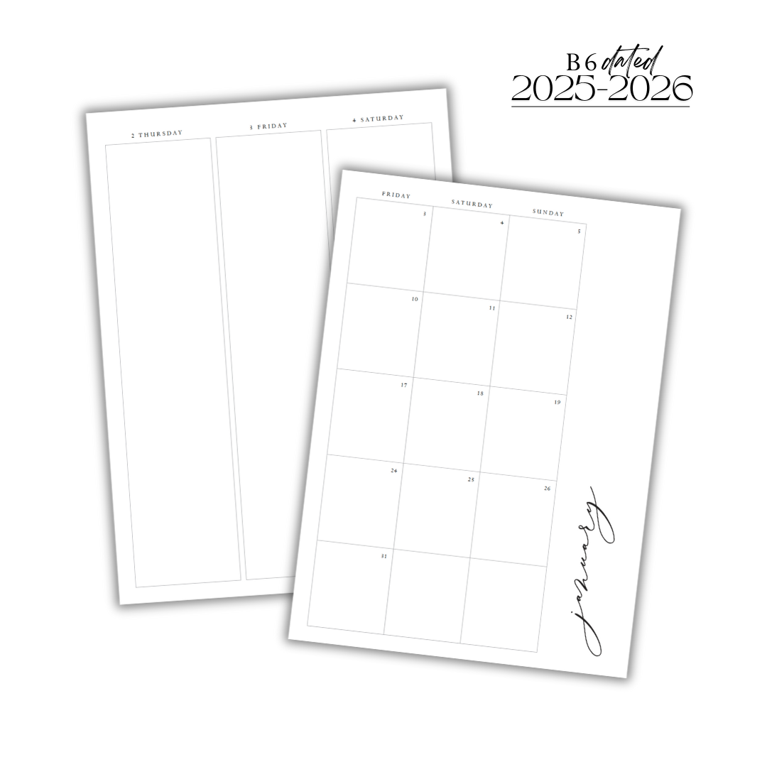 B6 Printed Inserts (2025) || Weekly & Monthly