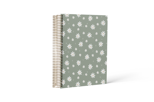 Green Daisy || A5 Wide Vertical Planner