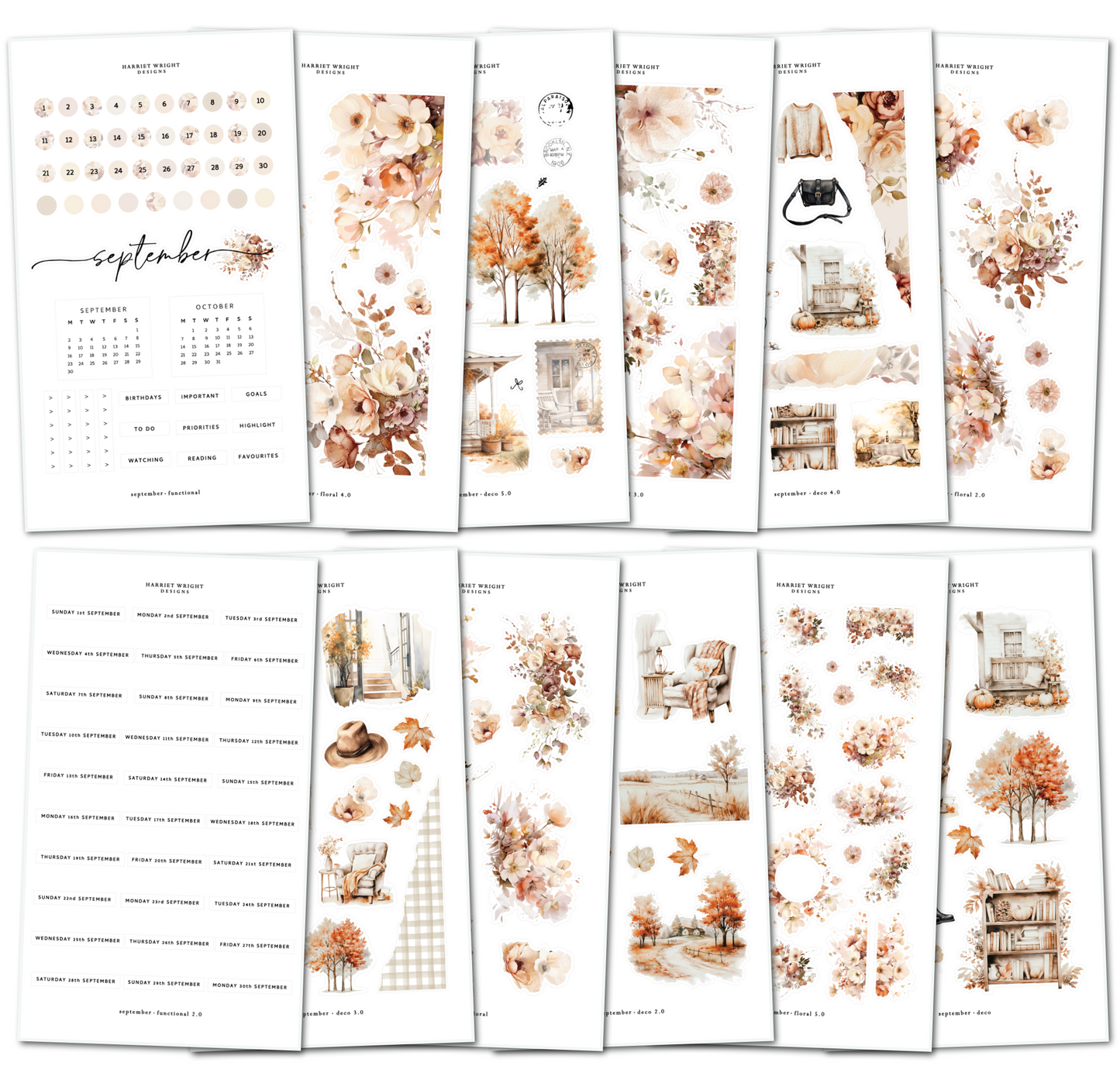 September || Decorative Collection (12 Sheets)