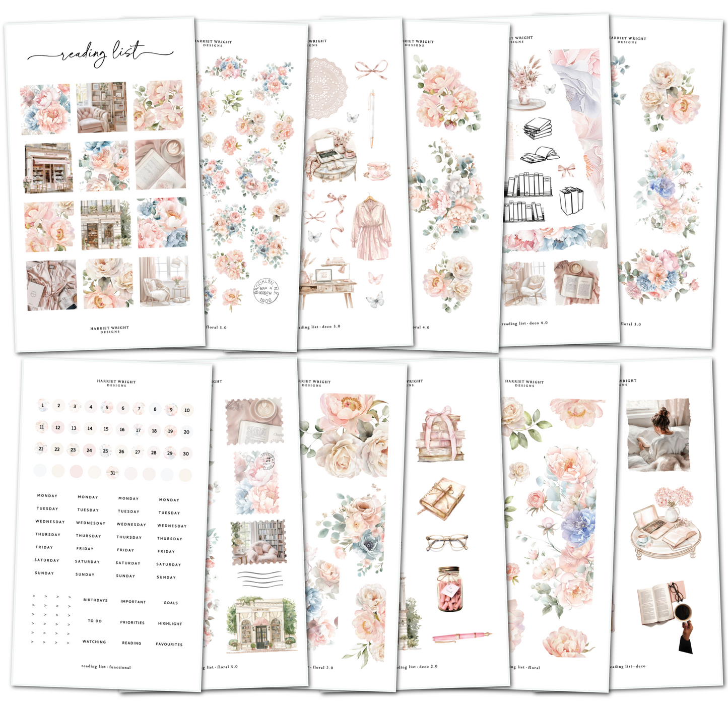 Reading List || Decorative Collection (12 Sheets)