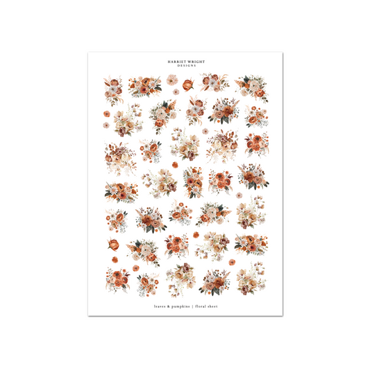 Leaves & Pumpkins | Floral Sheet
