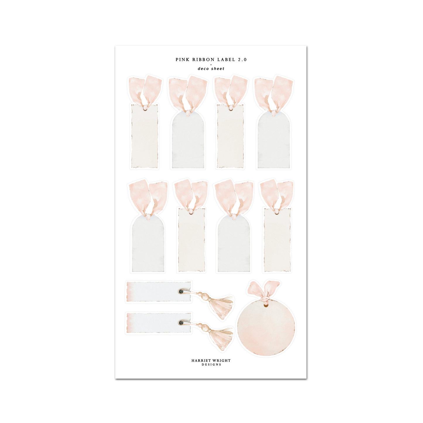 Pink Ribbon Label 2.0 || Deco Sheet