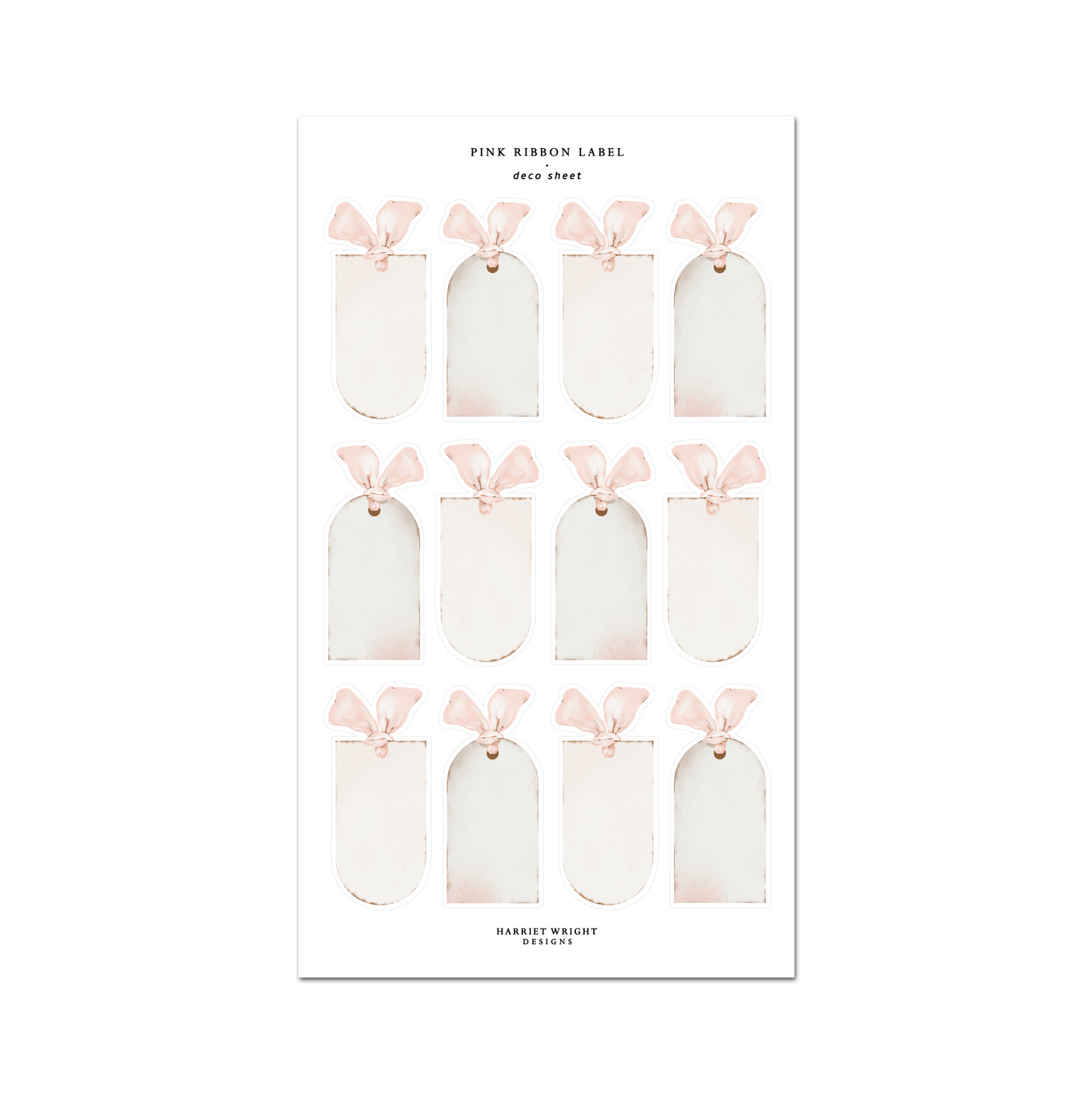 Pink Ribbon Label || Deco Sheet