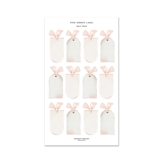 Pink Ribbon Label || Deco Sheet