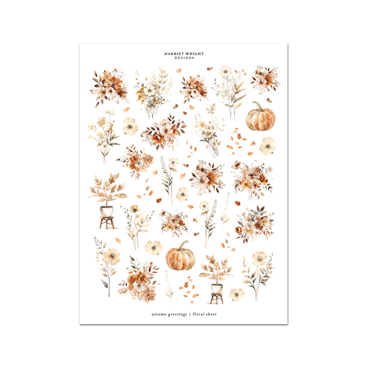 Autumn Greetings | Floral Sheet