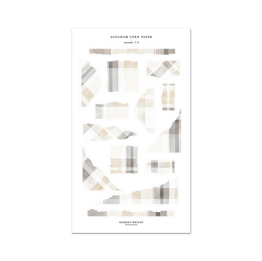 Gingham Torn Paper: Autumn 7.0 || Deco Sheet