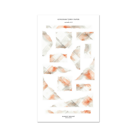 Gingham Torn Paper: Autumn 6.0 || Deco Sheet