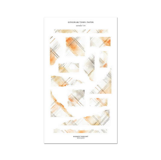 Gingham Torn Paper: Autumn 5.0 || Deco Sheet