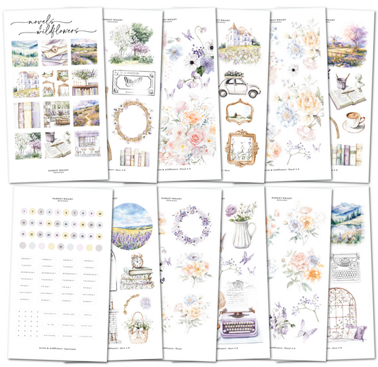 Novels & Wildflowers || Decorative Collection (12 Sheets)